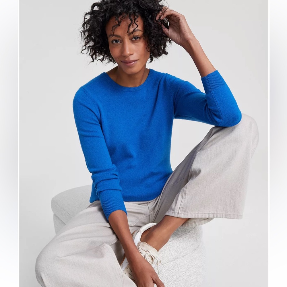 100% Cashmere Women's XL Men’s Long-Sleeve Crewneck Sweater Regular Petites